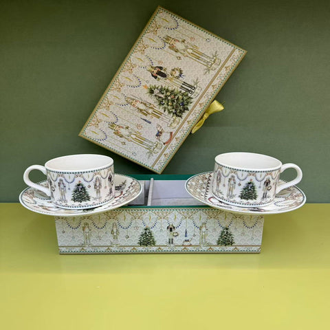Set of cups and saucers in a gift box