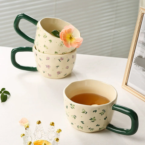 Ceramic cup with floral design