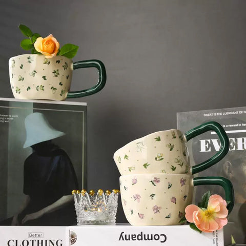 Ceramic cup with floral design