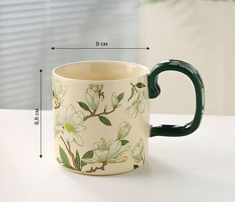 Ceramic cup with floral design 400 ml