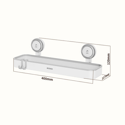 Bathroom shelf with suction cups