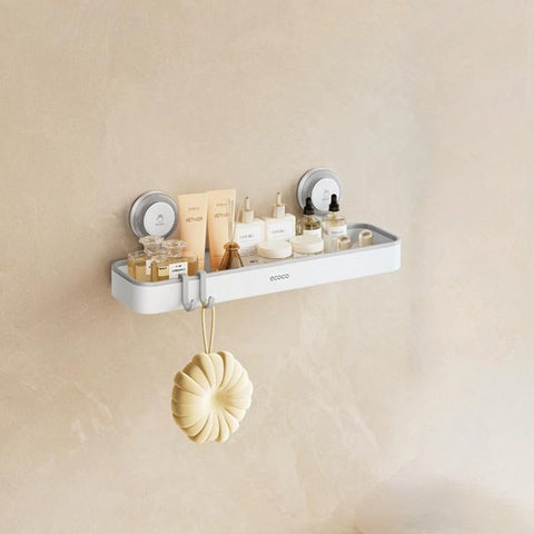 Bathroom shelf with suction cups