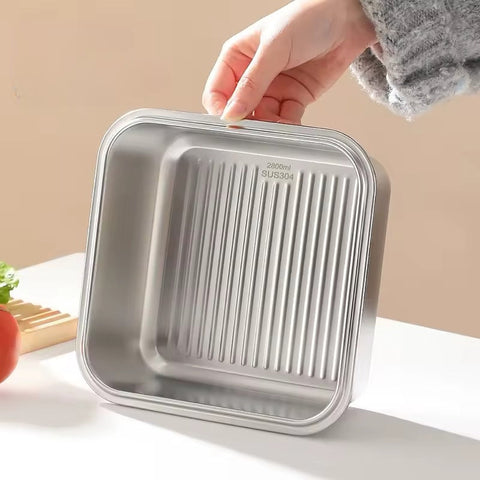 Квадратні контейнери з нержавіючої сталі для зберігання їжі
