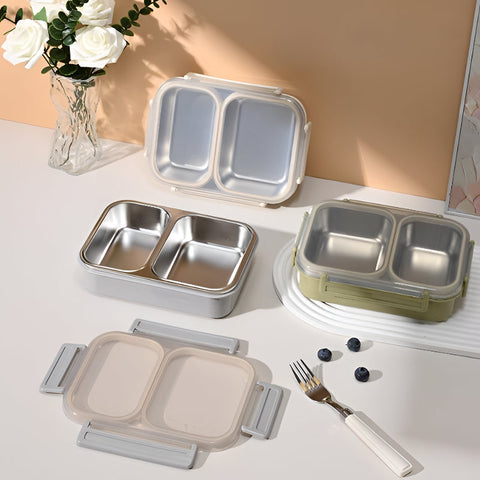 Ланч-бокс из нержавеющей стали с двумя отделениями