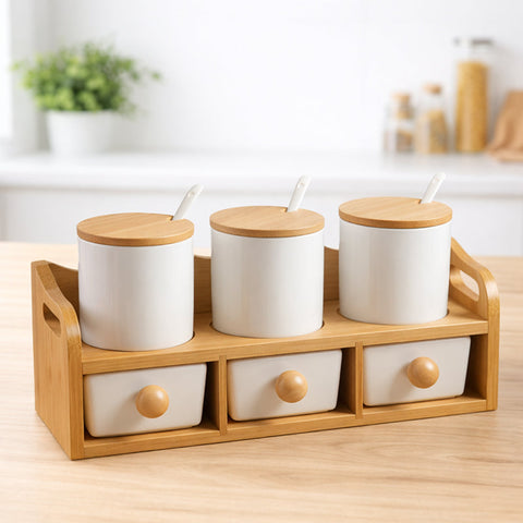 Набір для спецій з керамічними баночками
