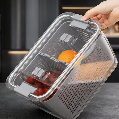 Контейнер для зберігання з дренажною корзиною