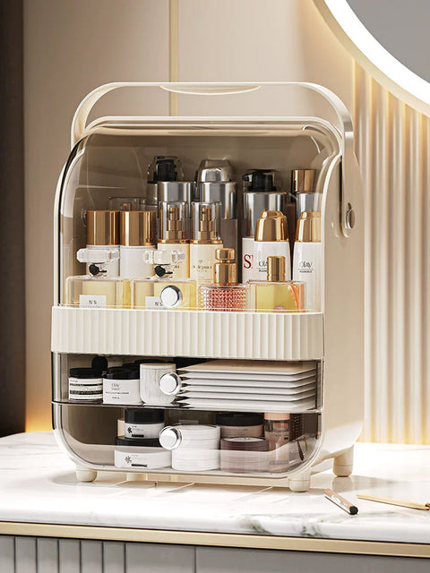 Органайзер для косметики с крышкой и ящиками