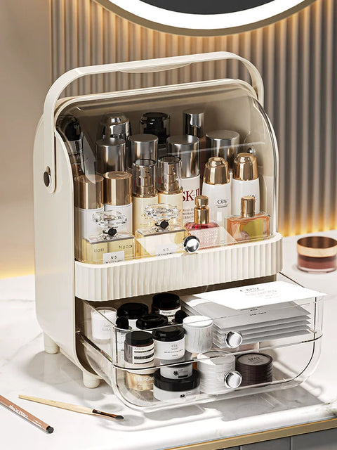 Органайзер для косметики с крышкой и ящиками