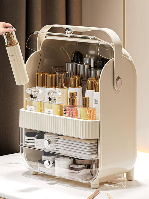 Органайзер для косметики с крышкой и ящиками