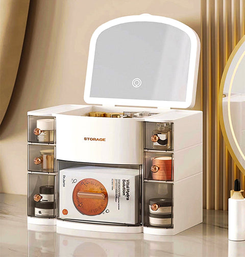 Органайзер для косметики с зеркалом и LED-подсветкой