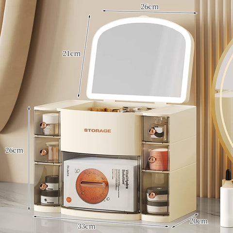 Органайзер для косметики с зеркалом и LED-подсветкой