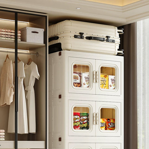 Складной шкаф для хранения с прозрачной дверцей