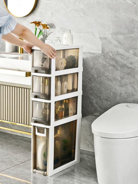 Вертикальный органайзер с выдвижными ящиками на колесиках