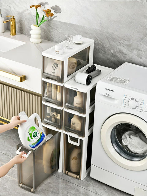 Вертикальный органайзер с выдвижными ящиками на колесиках