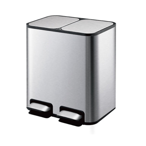 Двойное мусорное ведро с педальным механизмом