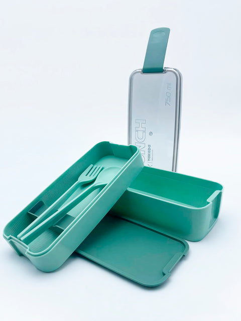 Modern Lunch Box with Dividers and Utensils