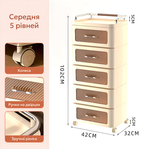 Modern dresser with pull-out drawers for storage