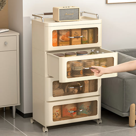 Modern dresser with pull-out drawers for storage