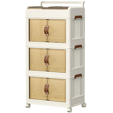 Mobile rack with sections for organizing space