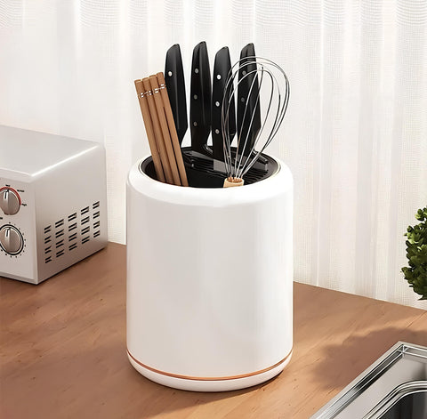 Rotating kitchen utensil organizer