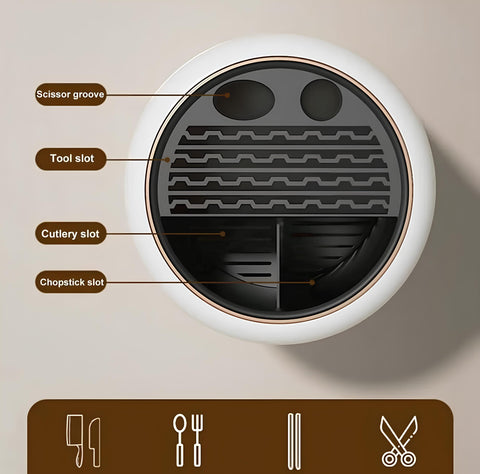 Rotating kitchen utensil organizer