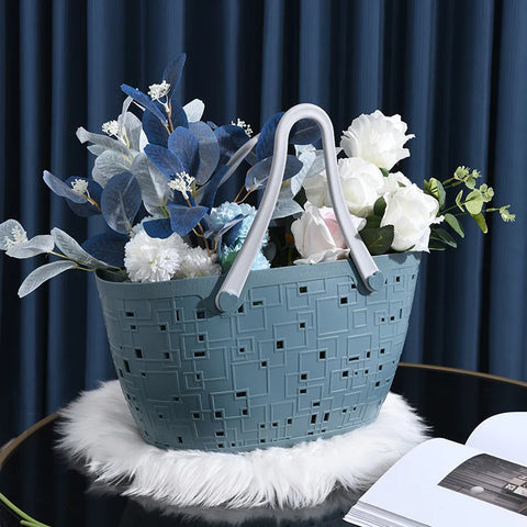 Basket with rubber handles