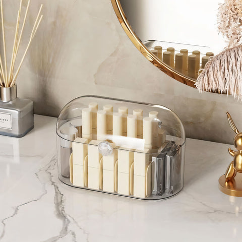 Stylish Organizer for Cosmetics with a Transparent Lid