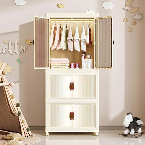 A stylish wardrobe with storage compartments