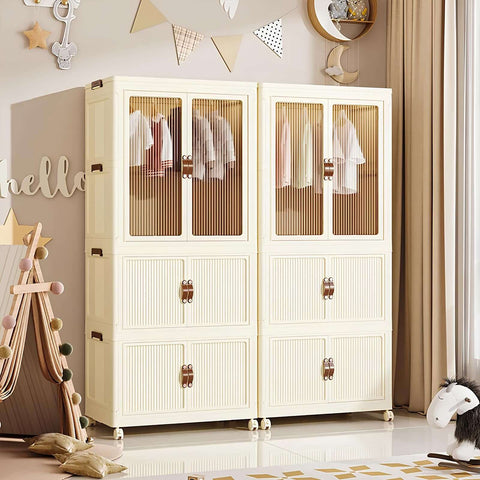 A stylish wardrobe with storage compartments