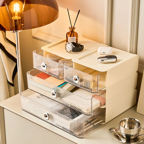 Elegant Modular Organizer with Transparent Drawers