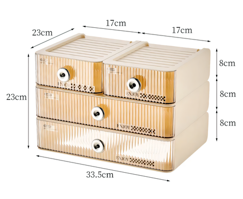 Elegant Modular Organizer with Transparent Drawers