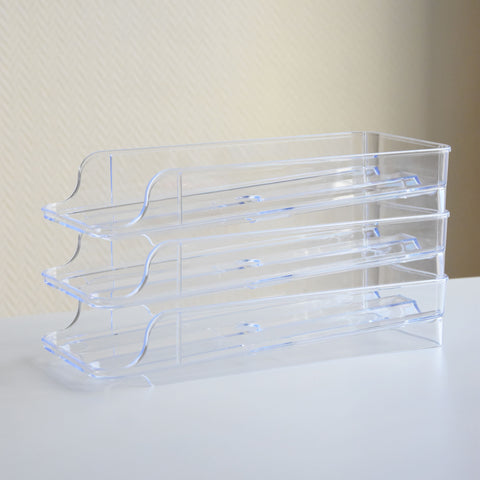 Egg organizer made of transparent plastic