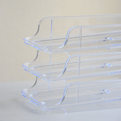 Egg organizer made of transparent plastic