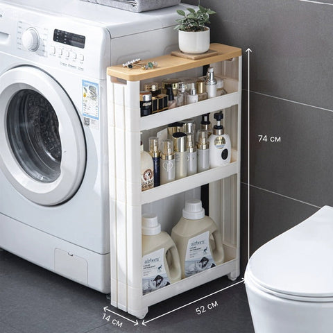 Вузький органайзер-стелаж на колесах