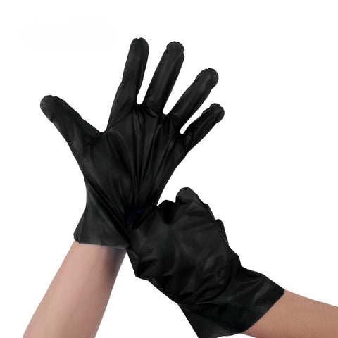 Одноразові кухонні перчатки з PTE (чорні)
