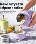Каша з термоса для їжі Bangda переливається в миску з ручкою