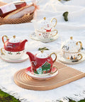 Новорічні чайні пари «Tea for One» чотирьох малюнків на пікніку