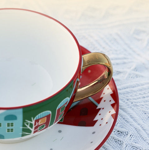 Новорічний посуд «Tea Time» чайник з чашкою та блюдцем
