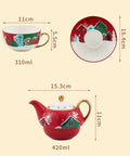 Новорічний посуд «Tea Time» чайник з чашкою та блюдцем