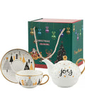 Новорічна чайна пара «Tea Time» з ялинками та написом JOY