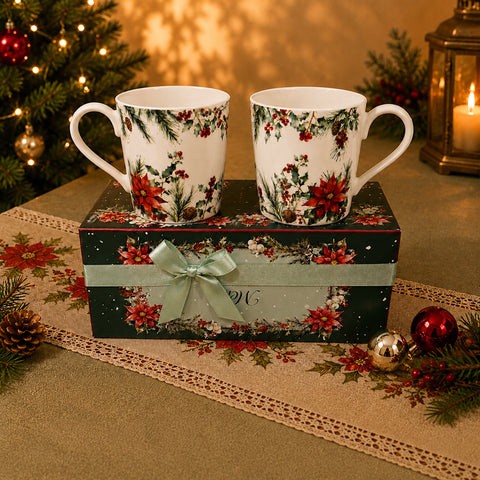 Новорічні чашки «Poinsettia» на святковому столі