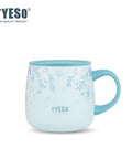 Кружка термос TYESO Palette з ручкою кришкою та квітковим принтом