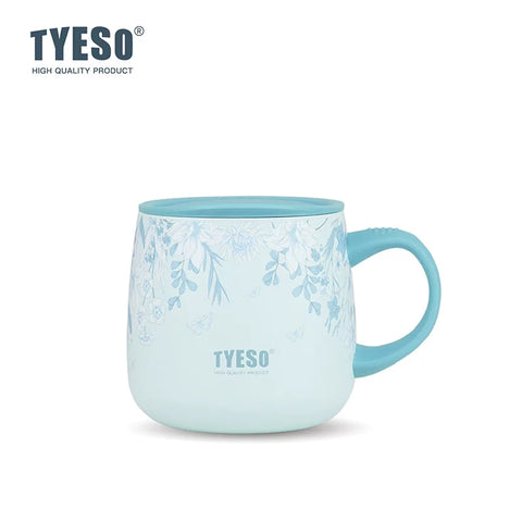 Кружка термос TYESO Palette з ручкою кришкою та квітковим принтом