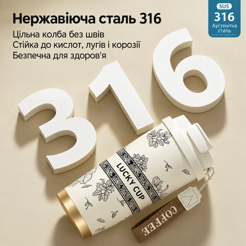 Керамічне покриття тамблера «Lucky Cup» зі сталі SUS316L усередині