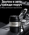Чорний термостакан Pursuit в автомобільному підсклянику