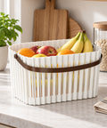 Білий короб 26,7x18x14,5 см з двома боковими ручками зі штучної шкіри