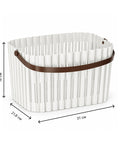 Білий прямокутний кошик 31x21,8x18 см з ручкою дугою