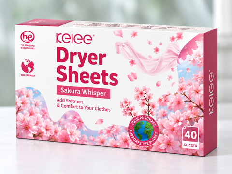Коробка серветок для сушильної машини Kelee Sakura Whisper з квітами сакури, 40 листів