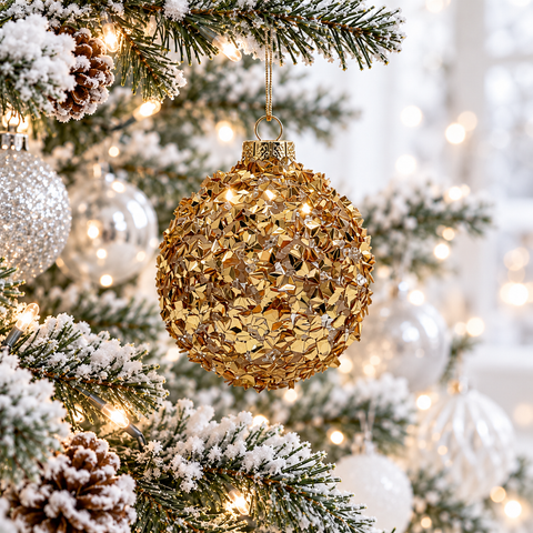 Куля «Goldleaf» на засніженій гілці