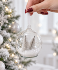 Різдвяна куля «Twin Pine» скляна зі сніговими ялинками всередині